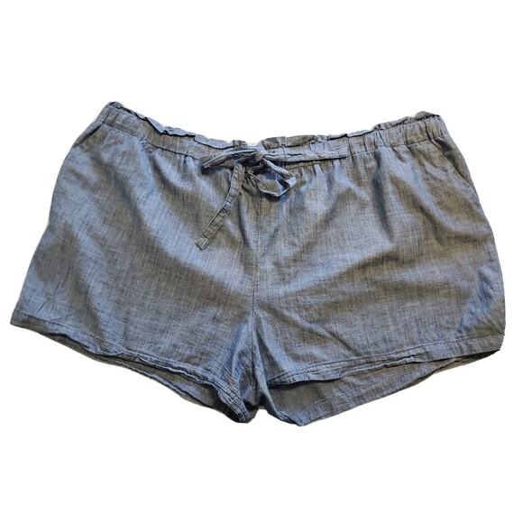 Womens Shorts Sz 4x Lightweight Blue Pullon Flowy Blue Drawstring A New Day - Picture 1 of 9
